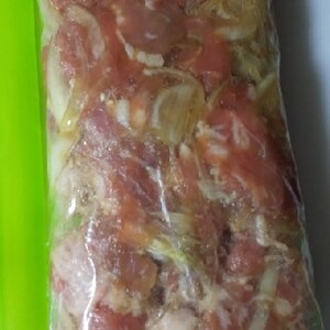 【下味冷凍】豚こま切れ肉の焼肉炒め